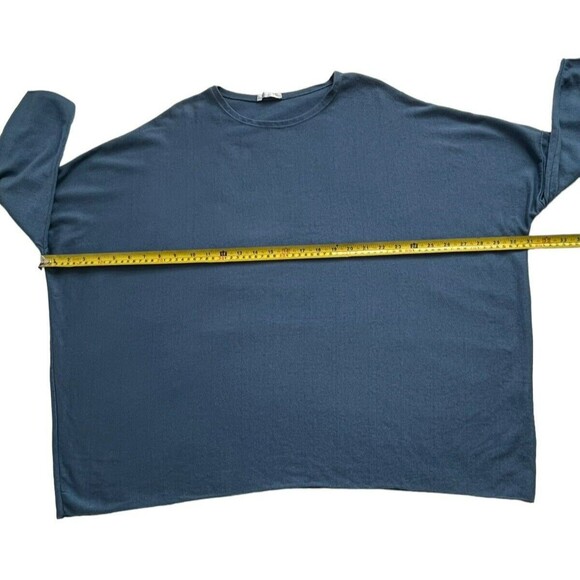 Three Stars Angora Wool Blend Sweater Size 6 Oversize Blue Dolman Sleeve Italy - Picture 3 of 6